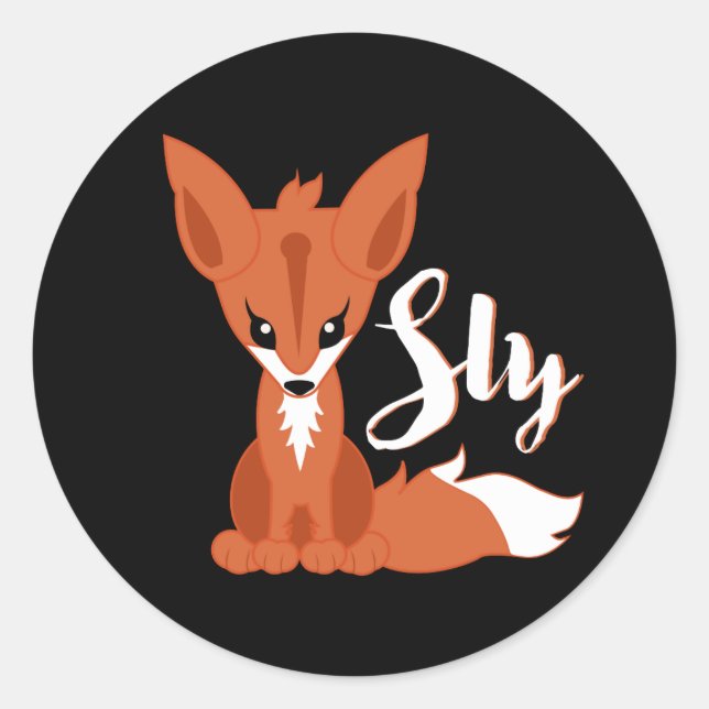 Pegatina Redonda Sly Fox (Anverso)