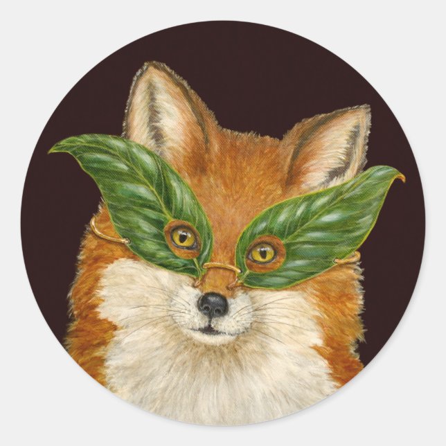 Pegatina Redonda Sly the fox round pegatinas (Anverso)