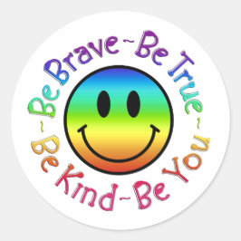 Pegatina Redonda Smile Happy Face Apoyo a la Emoji