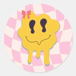 Pegatina Redonda smile pink