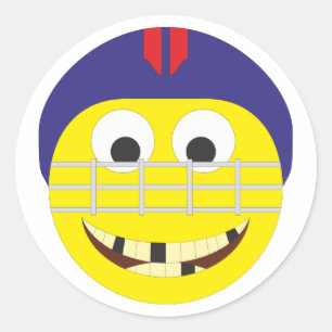 Pegatina Redonda Smilie jugador de jockey sobre hielo hockey ice