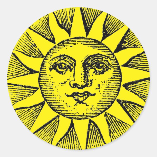Pegatina Redonda Smiling sun (Anverso)