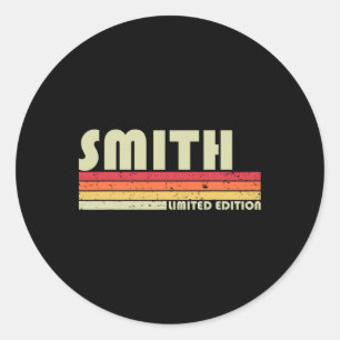 Pegatina Redonda Smith Surname Funny Retro Vintage años 90 Cumpleañ