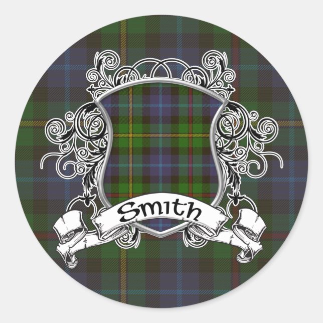 Pegatina Redonda Smith Tartan Shield (Anverso)