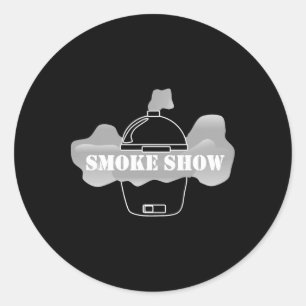 Pegatina Redonda Smoke Show Bbq