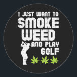 Pegatina Redonda Smoke Weed Juega Golf Golfing Thc Golfer Stone<br><div class="desc">Smoke Weed Juega Golf Golf Golfer Stoner</div>