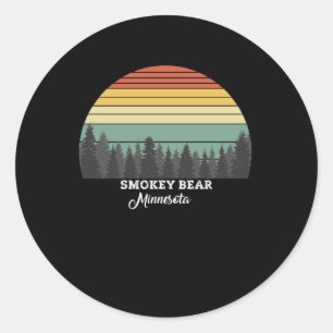 Pegatina Redonda Smokey Bear Minnesota