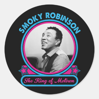 Pegatina Redonda Smokey Robinson El Rey De Motown