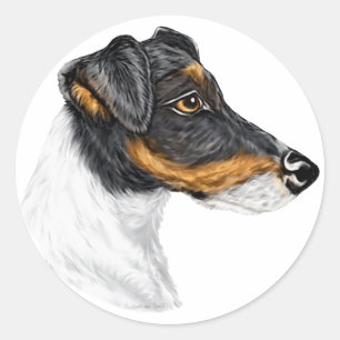 Pegatina Redonda Smooth Fox Terrier