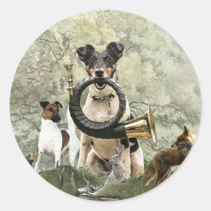 Pegatina Redonda Smooth Fox Terrier