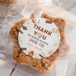 Pegatina Redonda S'more Fun Campfire Camping Kids Cumpleaños