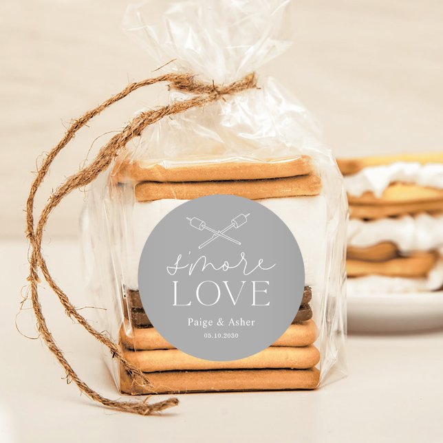 Pegatina Redonda Smore Love Boda Bridal Birthday Party Favor (Subido por el creador)