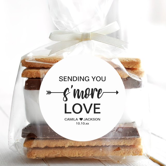 Pegatina Redonda S'more Wedding Favor (Subido por el creador)