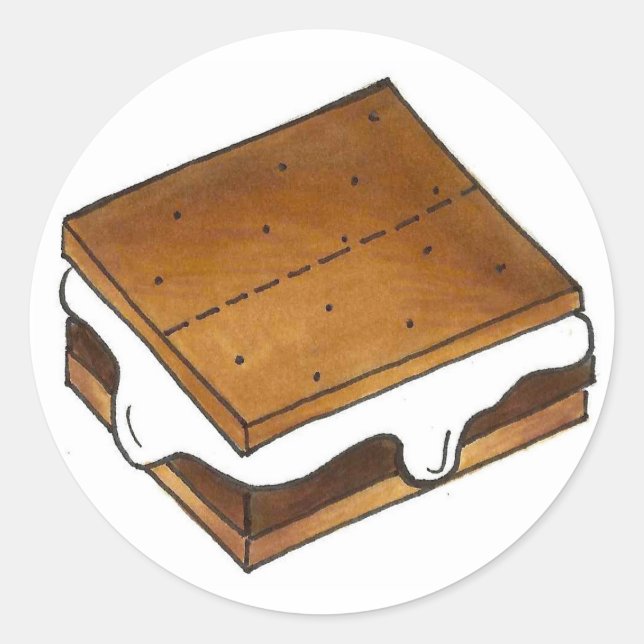 Pegatina Redonda S'mores Gimme S'more Campfire Camp Smore Smores (Anverso)