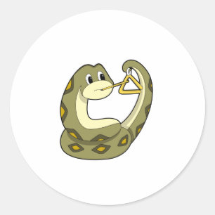 Pegatina Redonda Snake at Music with Triangle.PNG