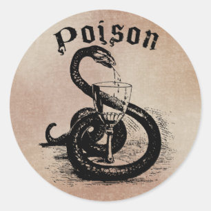 Pegatina Redonda Snake Poison Halloween Gothic