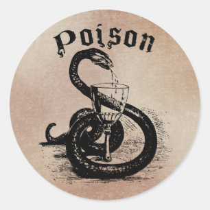 Pegatina Redonda Snake Poison Halloween Gothic