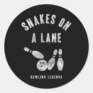 Pegatina Redonda Snakes De Camisas De Equipo De Boliche En Una Carr
