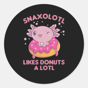 Pegatina Redonda Snaxolotl Axolotl Donut Ama A Los Animales Dulces