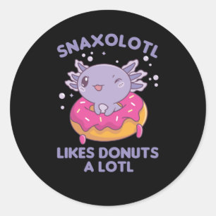Pegatina Redonda Snaxolotl Axolotl Donut Ama A Los Animales Dulces