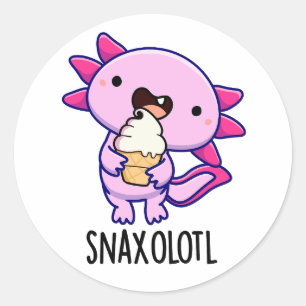 Pegatina Redonda Snaxolotl Funny Axolotl Pun
