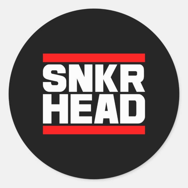 Pegatina Redonda Sneaker Head Sole Collector Sneaker Junkie Snkr He (Anverso)