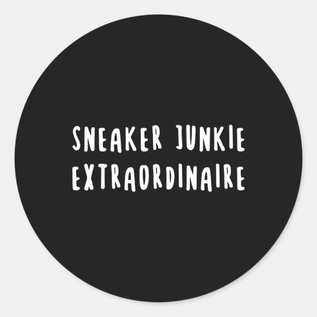 Pegatina Redonda Sneaker Junkie Sneakerhead Collector de zapatos Sn (Anverso)