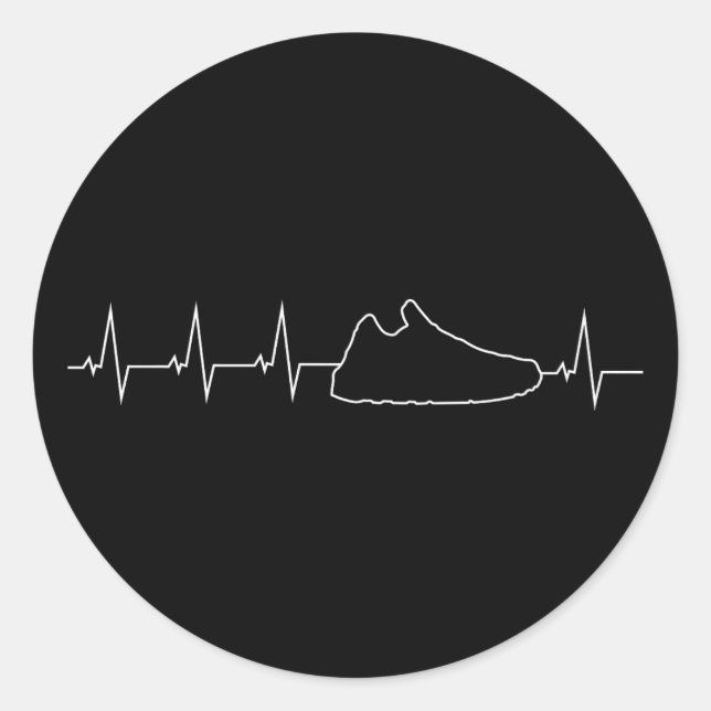 Pegatina Redonda Sneakerhead Heartbeat Desgaste De Esneador Para Ki (Anverso)