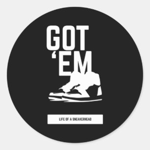 Pegatina Redonda Sneakerhead Tiene Em