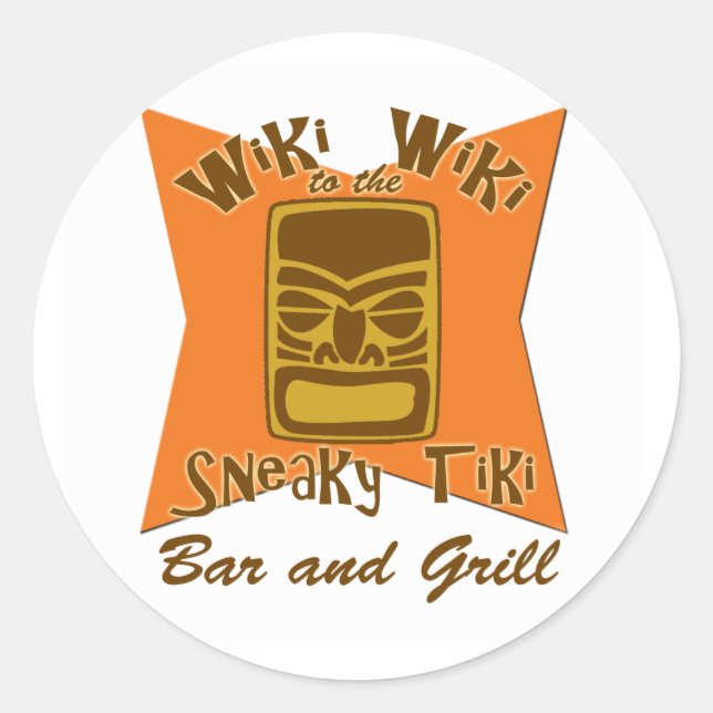 Pegatina Redonda Sneaky Tiki Bar and Grill Pegatinas (Anverso)