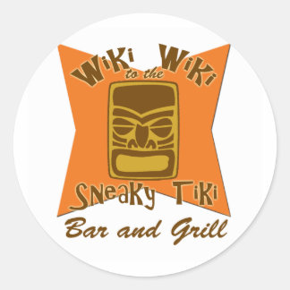 Pegatina Redonda Sneaky Tiki Bar and Grill Pegatinas