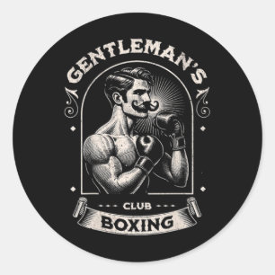 Pegatina Redonda #snirt Club de Boxeo Gentilhombre Retro Con Caja M