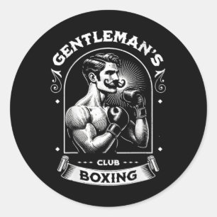 Pegatina Redonda #snirt Club de Boxeo Gentilhombre Retro Con Caja M