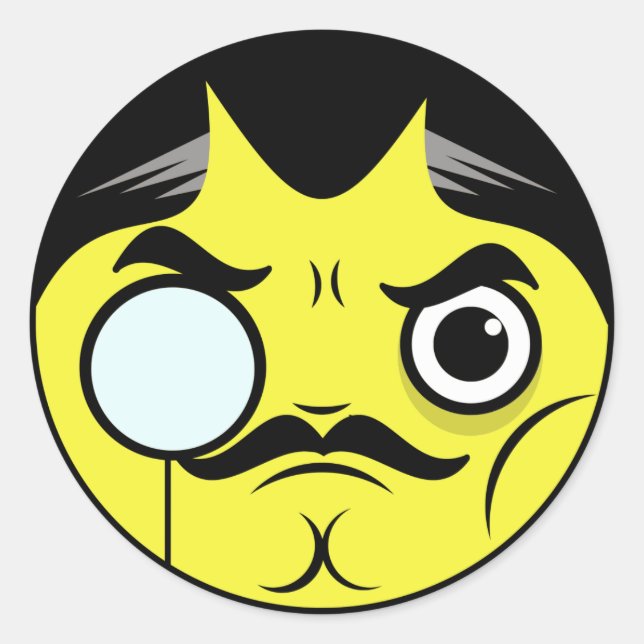 Pegatina Redonda Snob Face (Anverso)