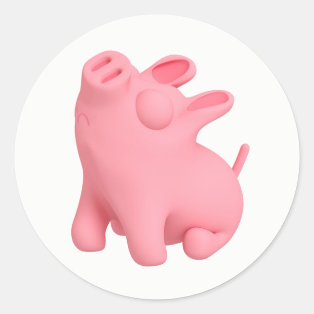 Pegatina Redonda Snobby Rosa (Anverso)