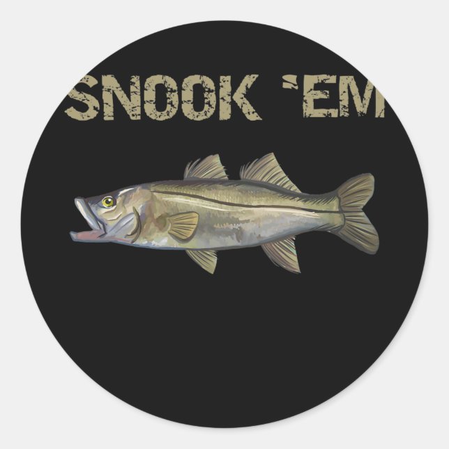 Pegatina Redonda Snook 'Em Snook Pesca Snook Snook Snook (Anverso)