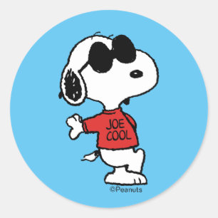 Pegatina Redonda Snoopy "Joe Cool" de pie