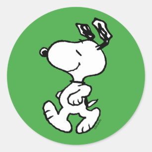 Pegatina Redonda Snoopy So Sweet Flower Pattern