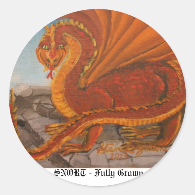 Pegatina Redonda SNORT - Totalmente adulto (Anverso)