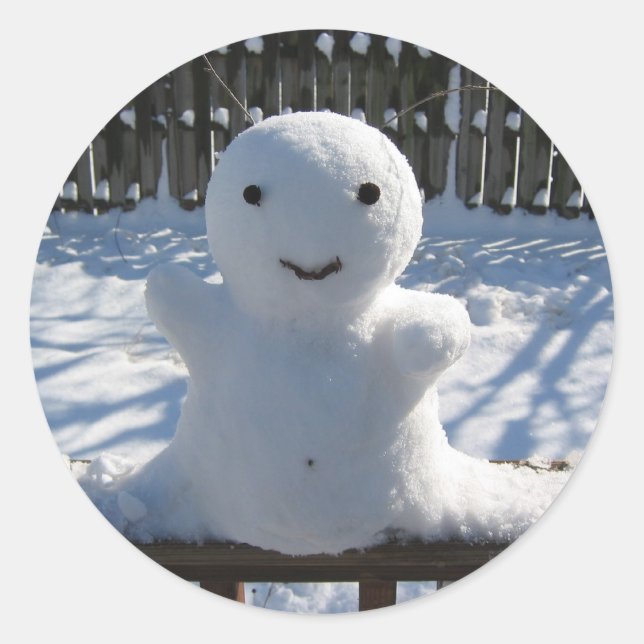 Pegatina Redonda Snow Alien (Anverso)