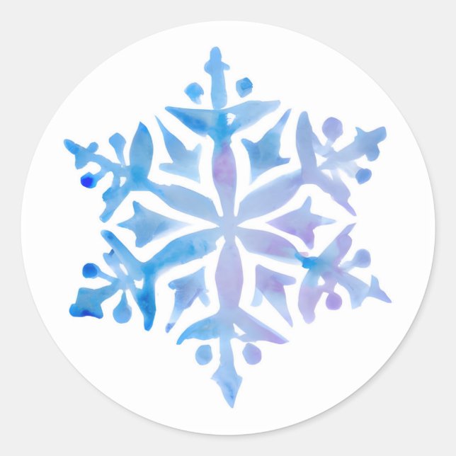 Pegatina Redonda Snow Flake Sticker (Anverso)