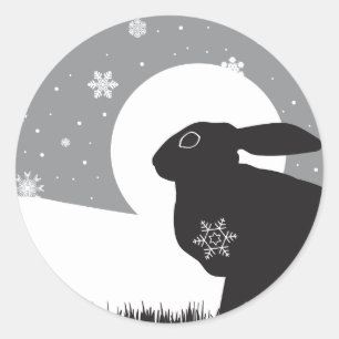 PEGATINA REDONDA SNOW HARE