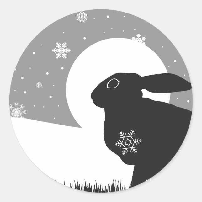 PEGATINA REDONDA SNOW HARE (Anverso)