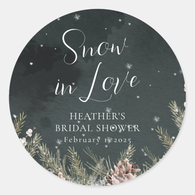 Pegatina Redonda Snow In Love Sticker (Anverso)