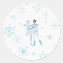 Pegatina Redonda Snow Pas de Deux Sticker