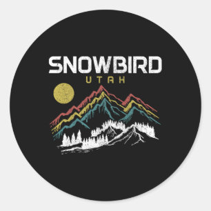 Pegatina Redonda Snowbird Utah esquí deportes de invierno esquí esq