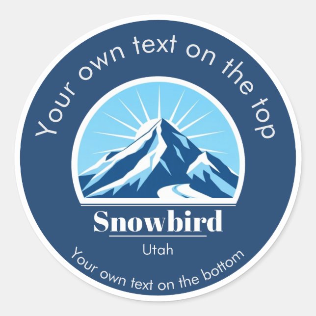 Pegatina Redonda Snowbird Utah USA (Anverso)