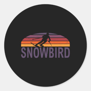 Pegatina Redonda Snowbird Utah Usa Ski Resort Snowboard 1