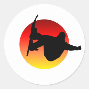 Pegatina Redonda Snowboard