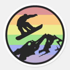 Pegatina Redonda Snowboard